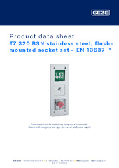 TZ 320 BSN stainless steel, flush-mounted socket set - EN 13637  * Product data sheet EN