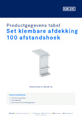 Set klembare afdekking 100 afstandshoek Productgegevens tabel NL