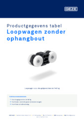 Loopwagen zonder ophangbout Productgegevens tabel NL