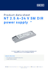 NT 2.5 A-24 V SM DIR power supply  * Product data sheet EN