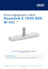 Raambok E 1500 NSK W-HU  * Productgegevens tabel NL
