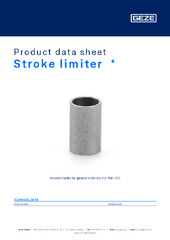 Stroke limiter  * Product data sheet EN