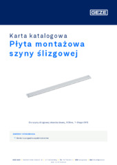 Płyta montażowa szyny ślizgowej Karta katalogowa PL