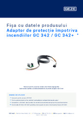 Adaptor de protecție împotriva incendiilor GC 342 / GC 342+  * Fișa cu datele produsului RO