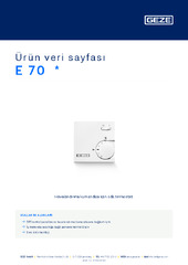 E 70  * Ürün veri sayfası TR
