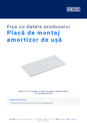 Placă de montaj amortizor de ușă Fișa cu datele produsului RO