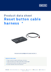 Reset button cable harness  * Product data sheet EN