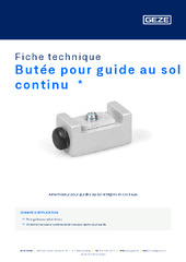 Butée pour guide au sol continu  * Fiche technique FR