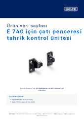E 740 için çatı penceresi tahrik kontrol ünitesi Ürün veri sayfası TR