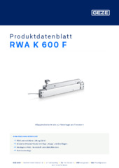 RWA K 600 F Produktdatenblatt DE