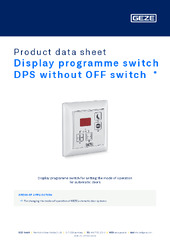 Display programme switch DPS without OFF switch  * Product data sheet EN