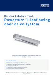 Powerturn 1-leaf swing door drive system Product data sheet EN