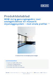 MSW rörlig genomgångsdörr med anslagsfunktion till manuellt skjutväggssystem - med smala profiler  * Produktdatablad SV