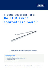 Rail EMD met schroefbare bout  * Productgegevens tabel NL