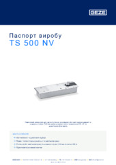 TS 500 NV Паспорт виробу UK