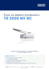 TS 2000 NV BC Fișa cu datele produsului RO