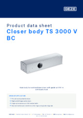 Closer body TS 3000 V BC Product data sheet EN