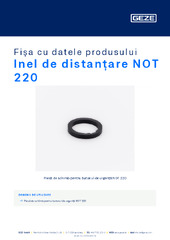 Inel de distanțare NOT 220 Fișa cu datele produsului RO