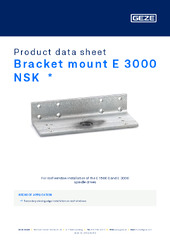 Bracket mount E 3000 NSK  * Product data sheet EN