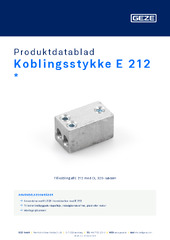 Koblingsstykke E 212  * Produktdatablad DA