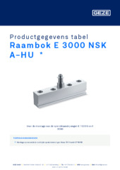 Raambok E 3000 NSK A-HU  * Productgegevens tabel NL