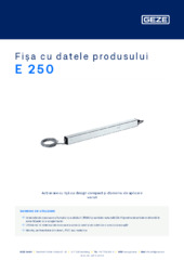 E 250 Fișa cu datele produsului RO