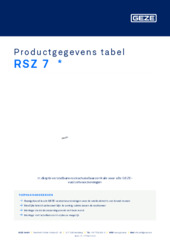 RSZ 7  * Productgegevens tabel NL