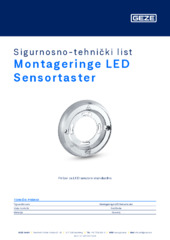 Montageringe LED Sensortaster Sigurnosno-tehnički list HR