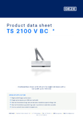 TS 2100 V BC  * Product data sheet EN