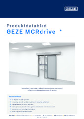 GEZE MCRdrive  * Produktdatablad NB