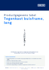 Tegenkast buisframe, lang Productgegevens tabel NL