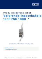 Vergrendelingsschakelcontact RSK 1000 Productgegevens tabel NL