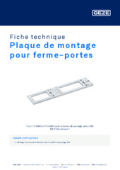 Plaque de montage pour ferme-portes Fiche technique FR