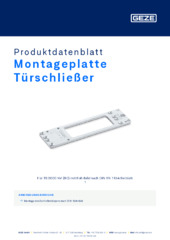 Montageplatte Türschließer Produktdatenblatt DE