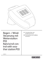 Technische Daten und Installationshinweise  Regen- / Wind Steuerung mit  Wetterstation P 03