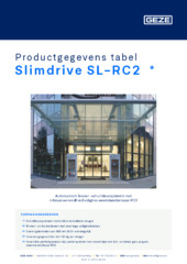 Slimdrive SL-RC2  * Productgegevens tabel NL