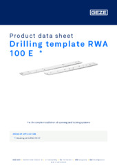 Drilling template RWA 100 E  * Product data sheet EN