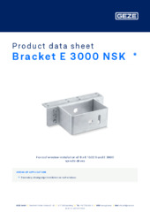 Bracket E 3000 NSK  * Product data sheet EN