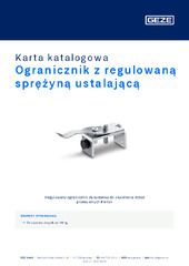 Ogranicznik z regulowaną sprężyną ustalającą Karta katalogowa PL