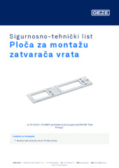 Ploča za montažu zatvarača vrata Sigurnosno-tehnički list HR