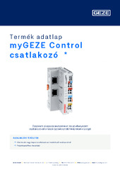 myGEZE Control csatlakozó  * Termék adatlap HU