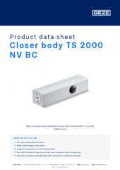 Closer body TS 2000 NV BC Product data sheet EN