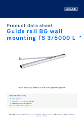 Guide rail BG wall mounting TS 3/5000 L  * Product data sheet EN