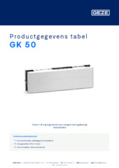 GK 50 Productgegevens tabel NL