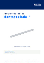 Montageplade  * Produktdatablad DA