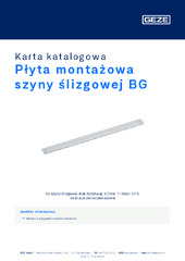Płyta montażowa szyny ślizgowej BG Karta katalogowa PL