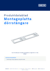 Montageplatta dörrstängare Produktdatablad SV