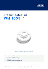 WM 1005  * Produktdatablad SV
