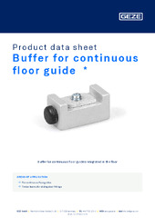 Buffer for continuous floor guide  * Product data sheet EN
