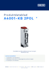 A4001-KB 2POL  * Produktdatablad SV